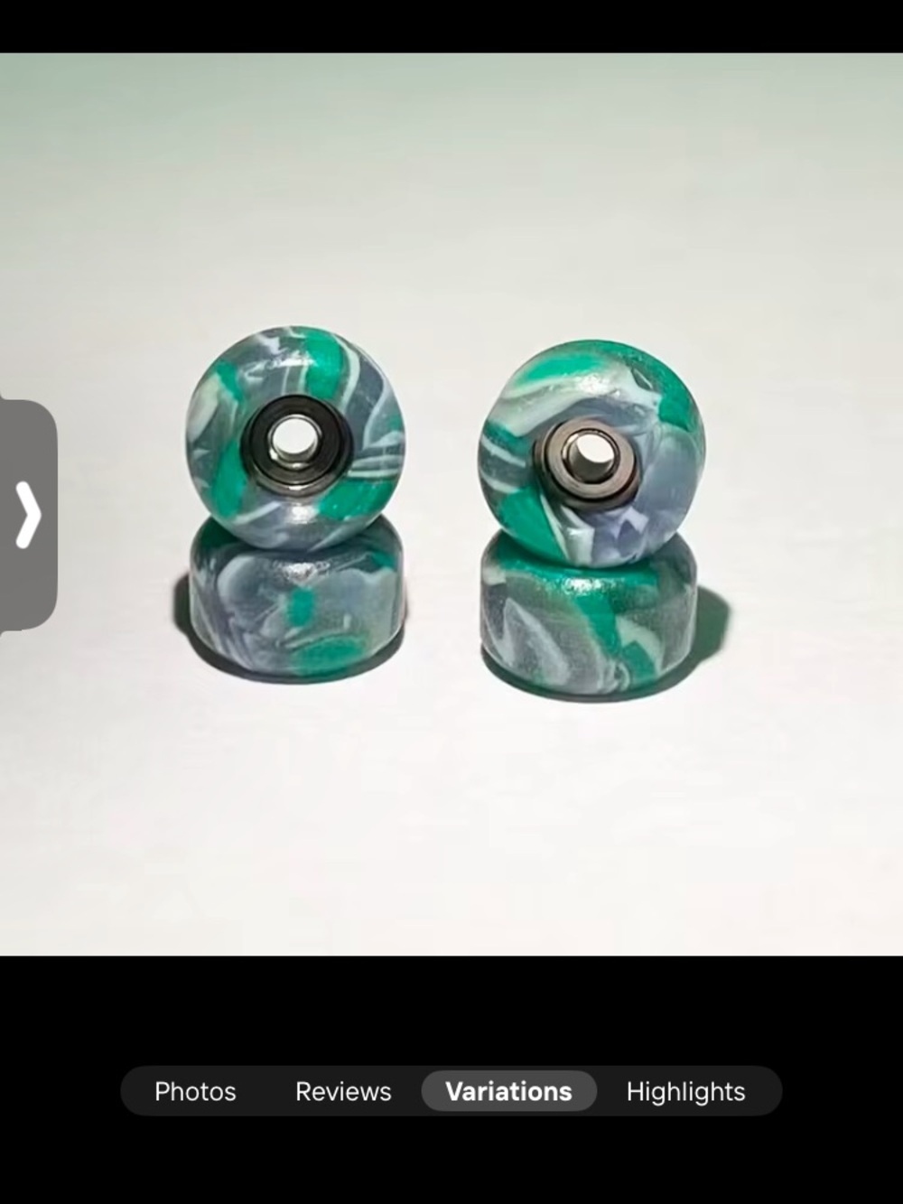 Green & Gray Swirl fingerboard wheels